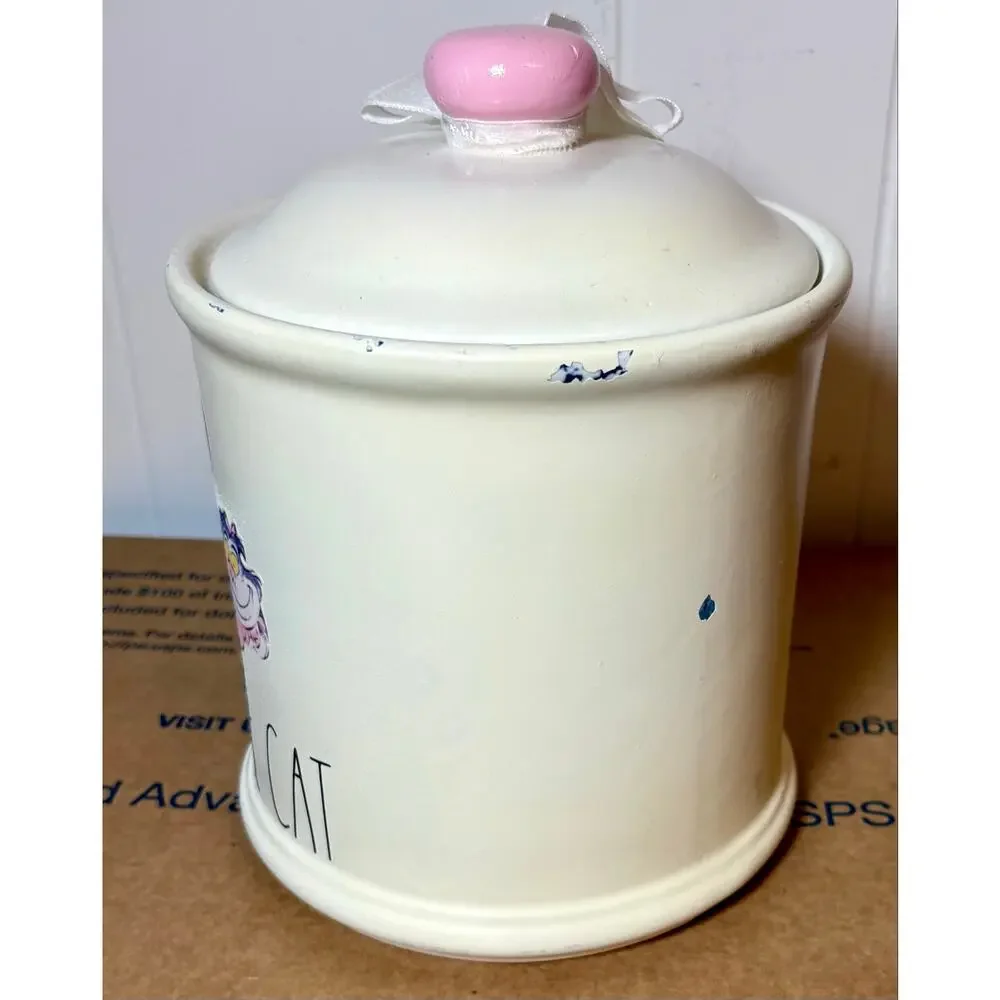 Alice in Wonderland Cheshire Cat Ceramic Canister Disney Rae Dunn Inspired